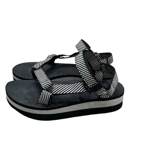 Women’s Teva Flatform Black & White Platform Ankle Strap Sandals: Size 10 - Picture 4 of 10